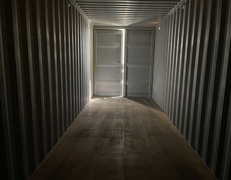 40 foot one trip container inside with doors closed